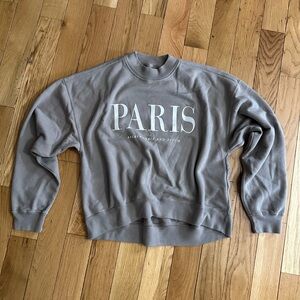 Gray Paris Graphic Sweatshirt